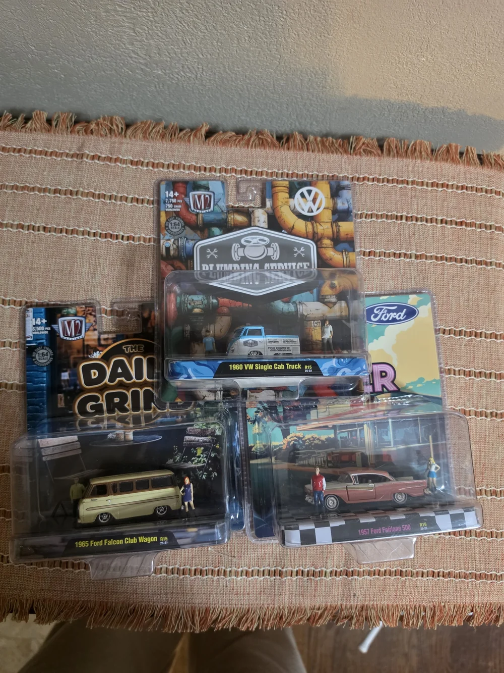 M2 Machines 1:64 Scale Diorama Bundle - Lot of 3 Cars (Ford & VW)